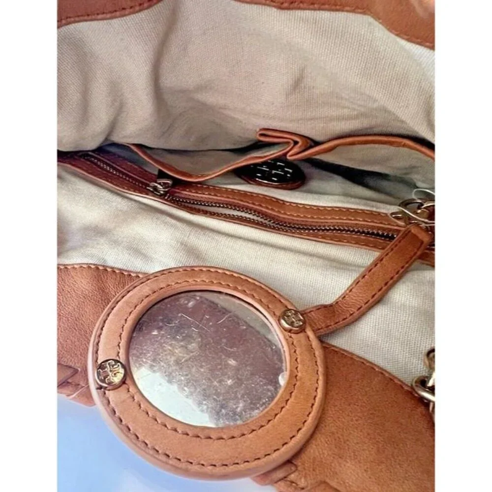 Designer Tory Burch Marion Brown‎ Leather Slouchy Boho Western Classic Purse